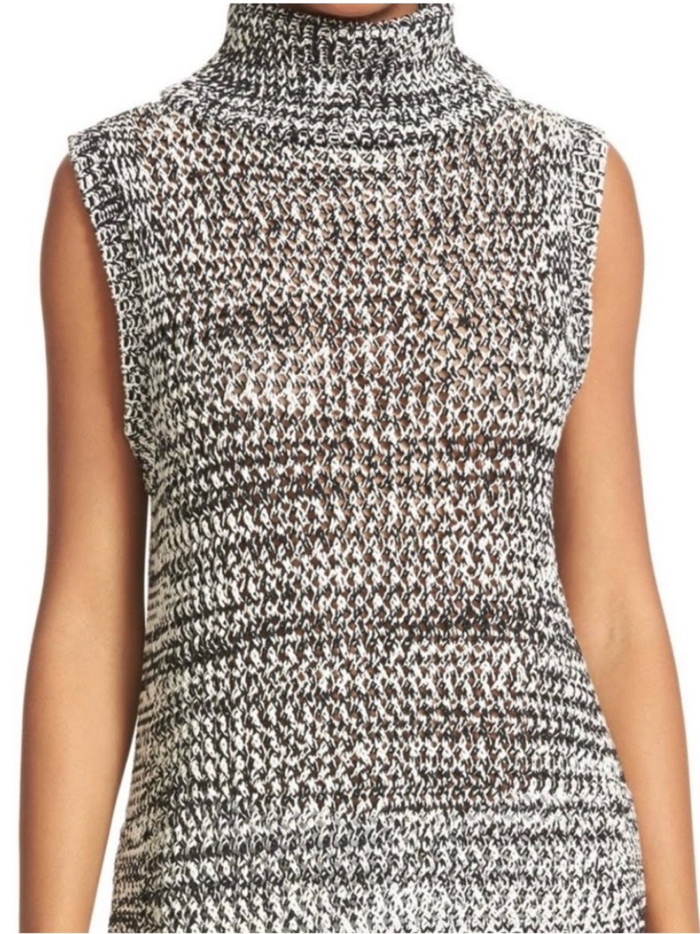 CLICHE’, Knit Cowl Turtleneck Sleeveless Tunic, Sweater Dress, Size Large, New